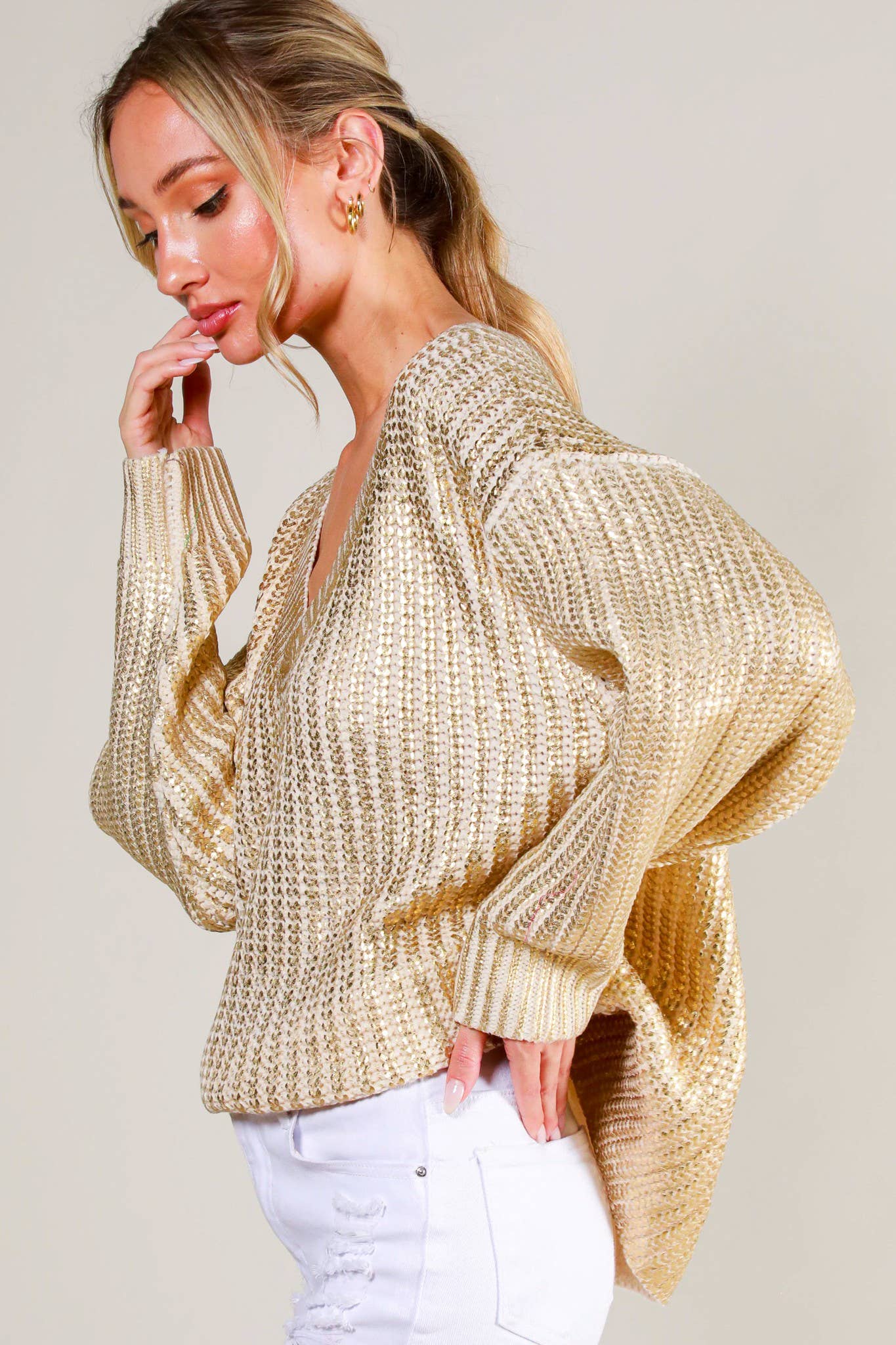 Metallic Gold Sweater