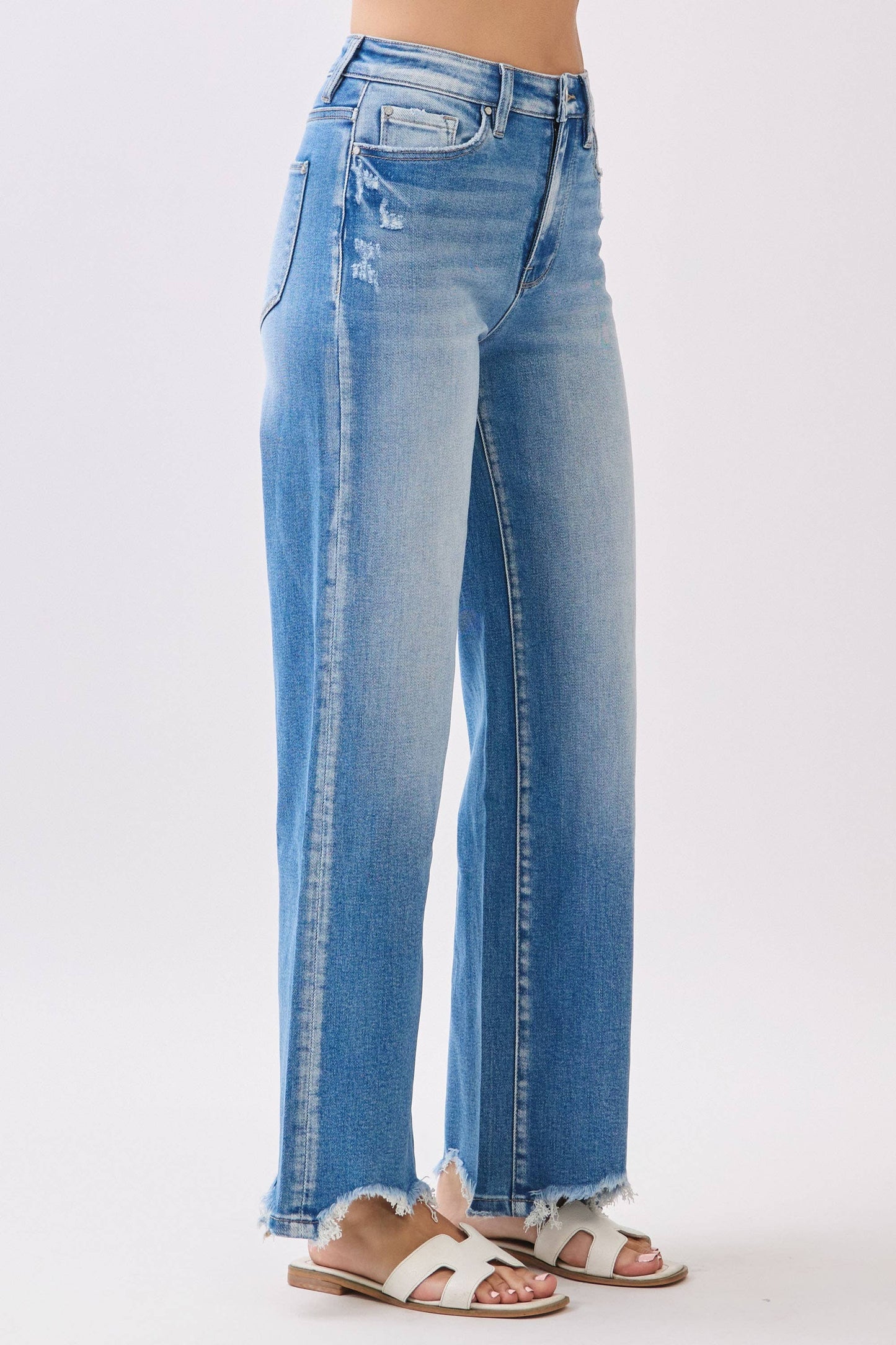DESTROYED HEM DENIM