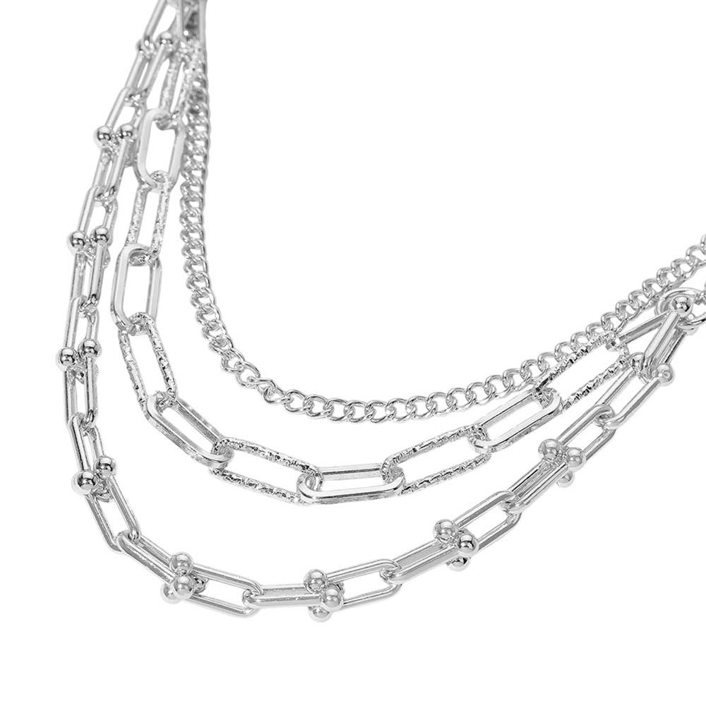 Paperclip Chain Layered Necklace