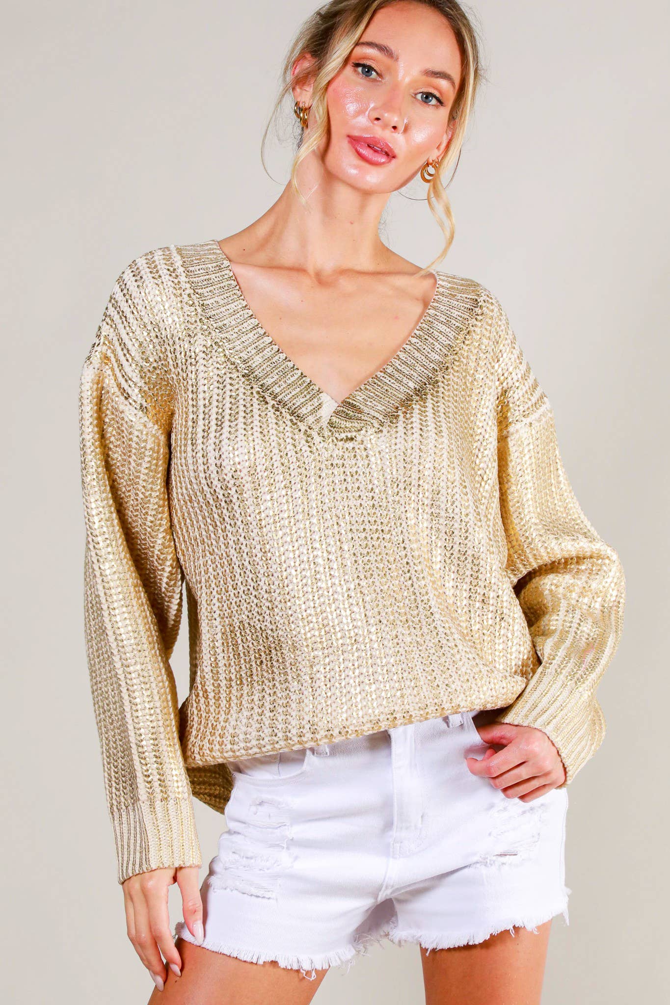 Metallic Gold Sweater