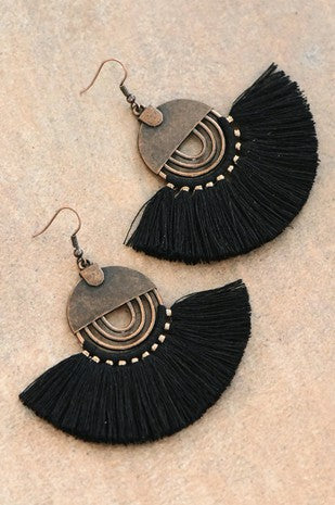 Boho Fan Tassel Earrings