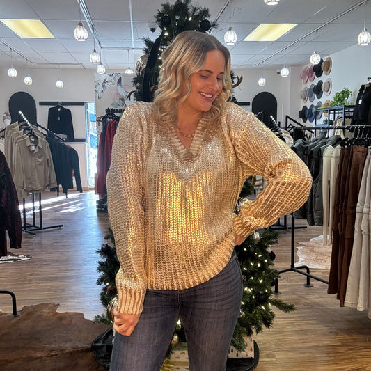 Metallic Gold Sweater