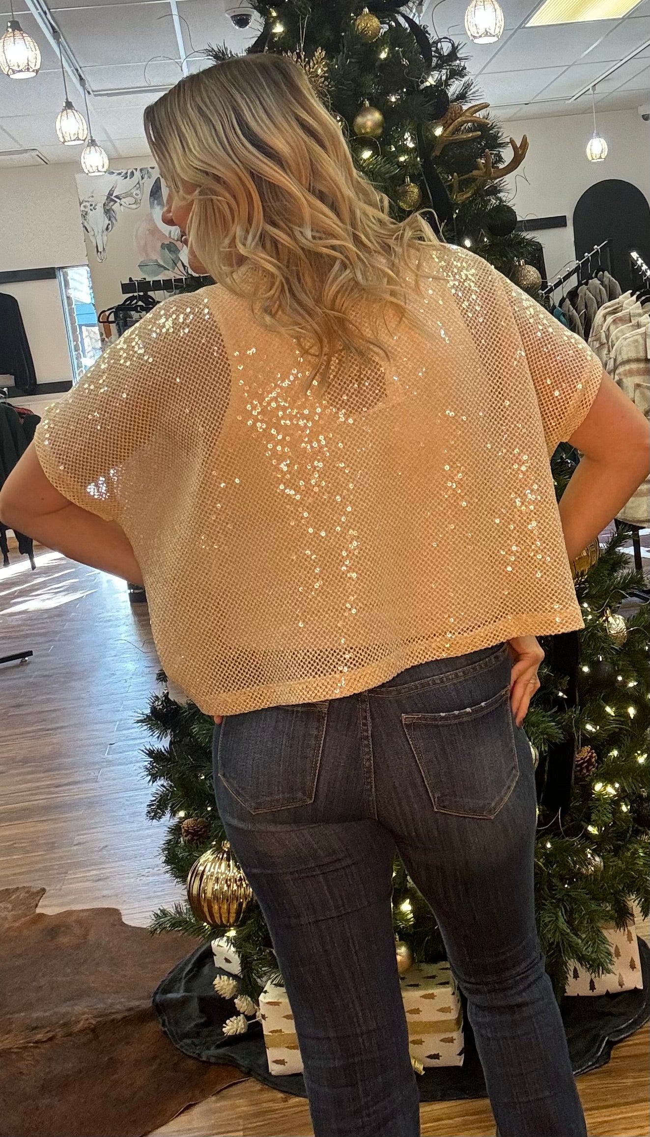 Sequin Knit Tee
