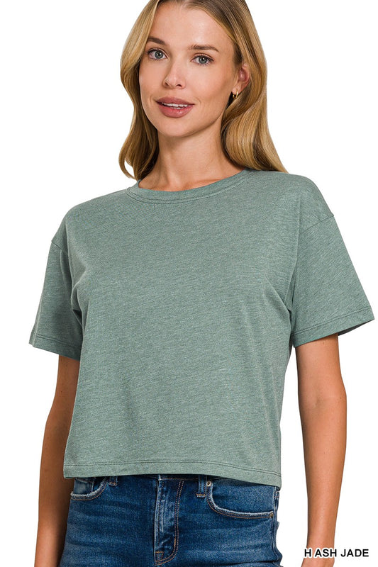 COTTON CROPPED T-SHIRT