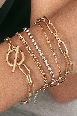 Layered Paperclip Chain Bracelet