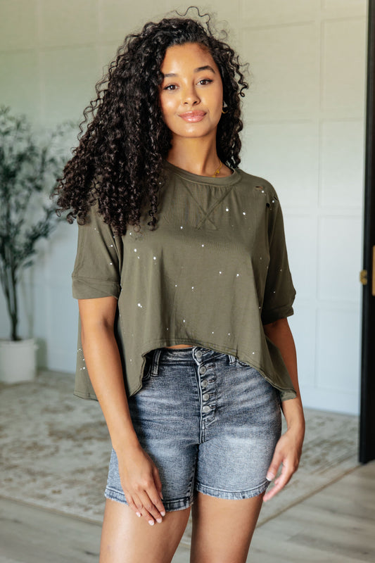 Less Than Stressed Distressed Top