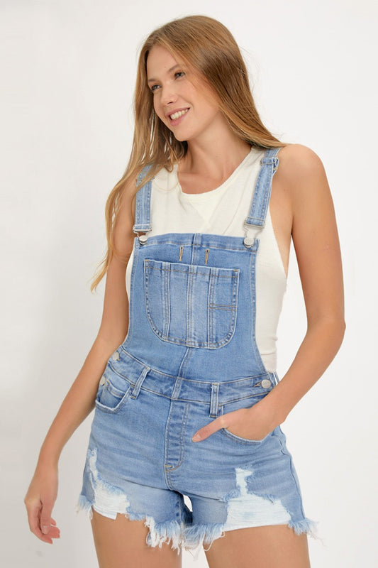 Front Distressed Overalls