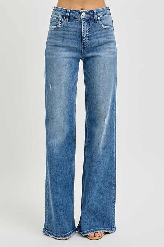 Tummy Control High Rise Wide Jeans