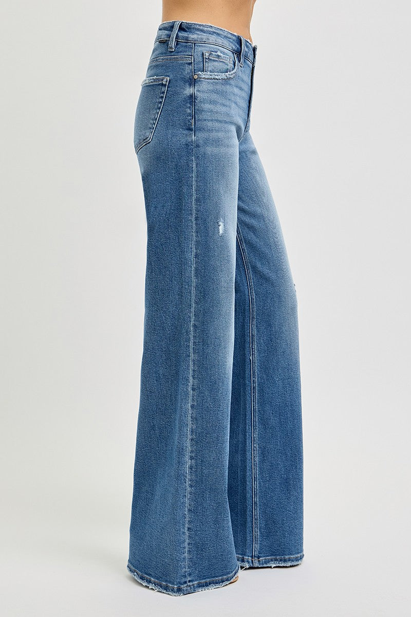 Tummy Control High Rise Wide Jeans