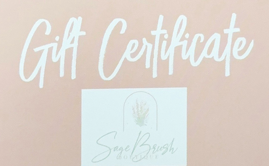 Sage Brush Gift Cards.
