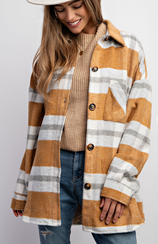 Long Plaid Flannel Shacket