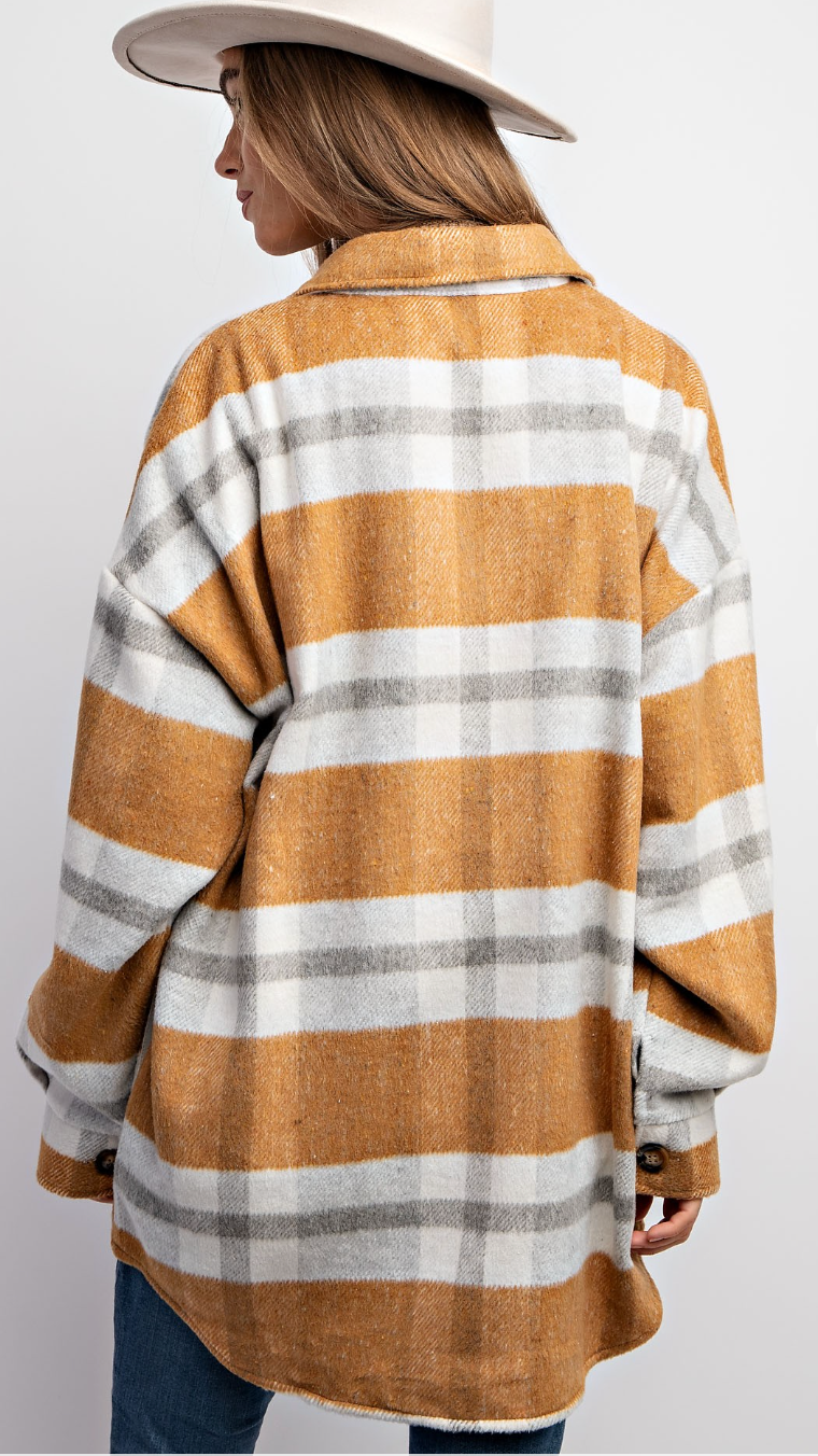 Long Plaid Flannel Shacket