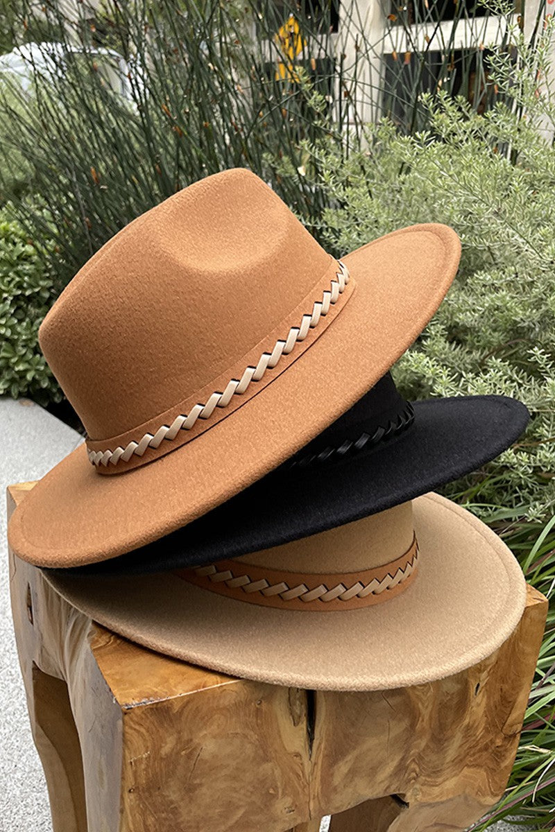 Twisted Leather Band Fedora