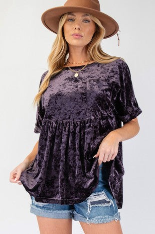 VELVET BABYDOLL TOP