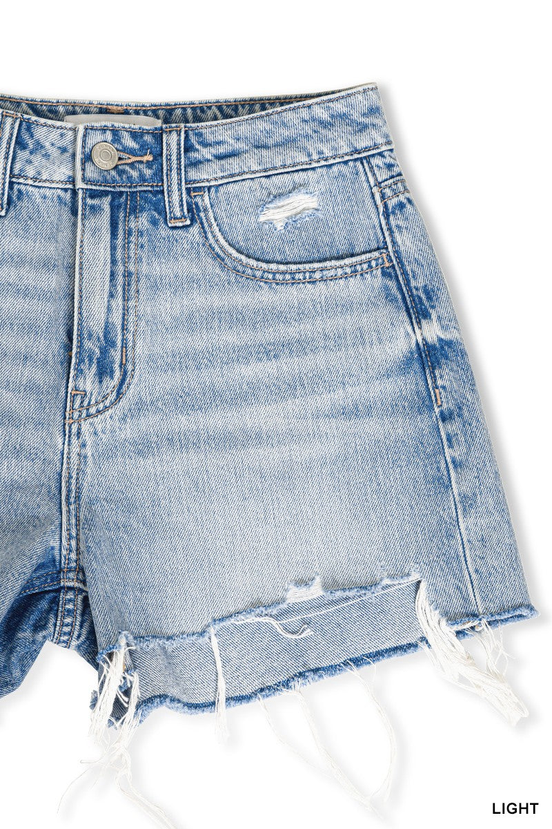 Distressed Denim Shorts