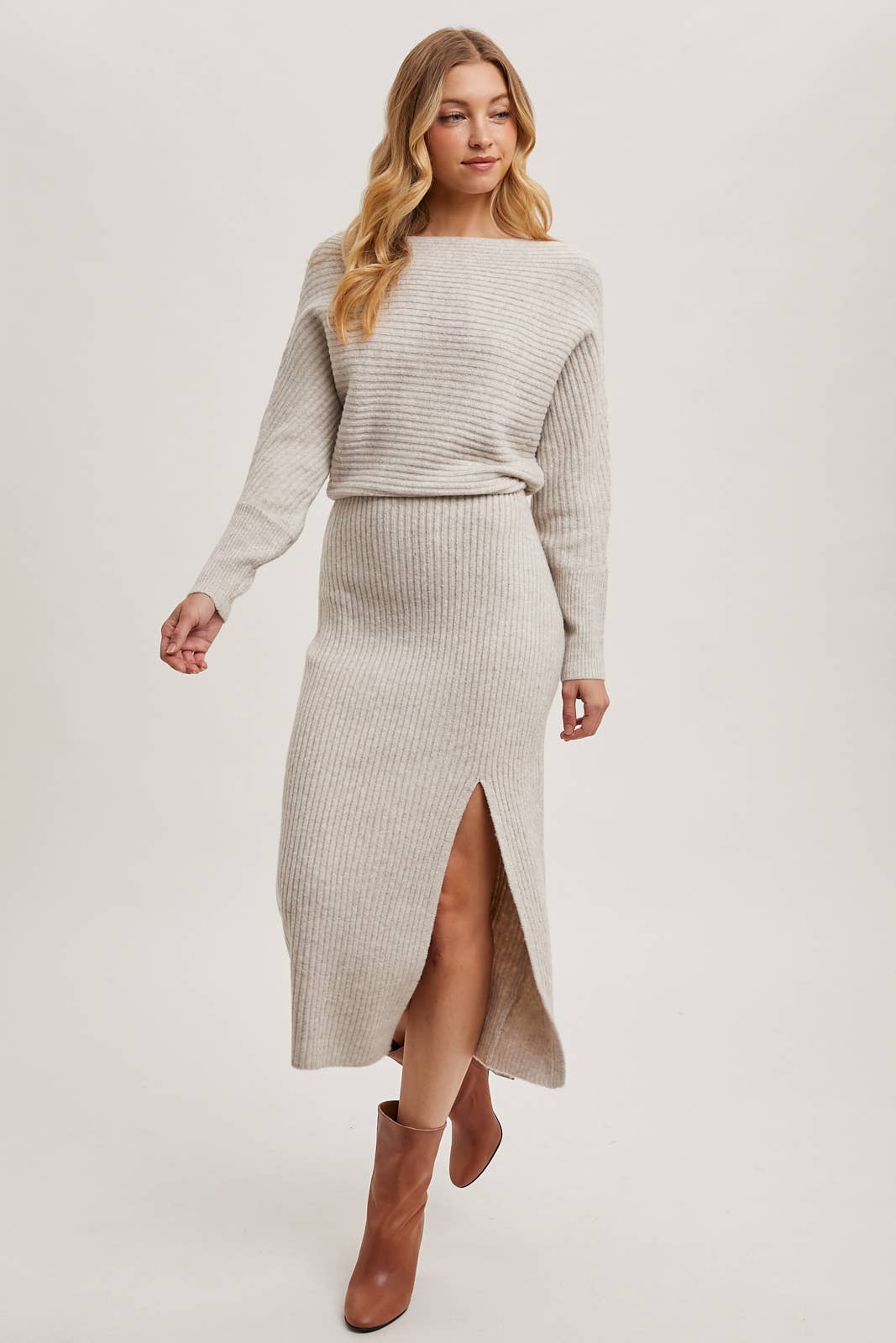 Side Slit Sweater Dress