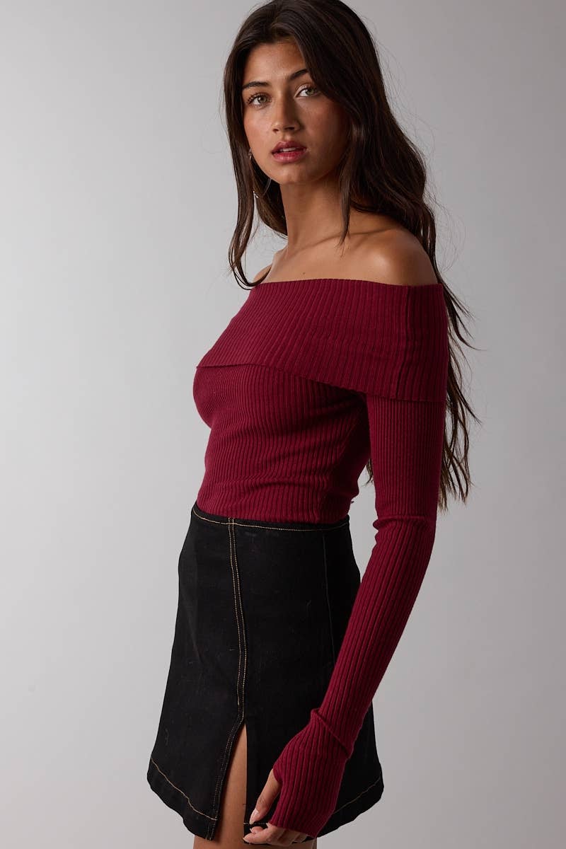 Off Shoulder Knit