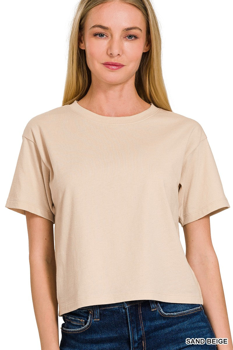 COTTON CROPPED T-SHIRT