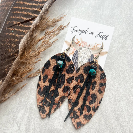 Leopard Fringe Earrings