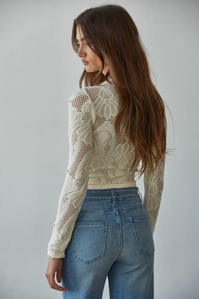 Jacquard Long Sleeve Top