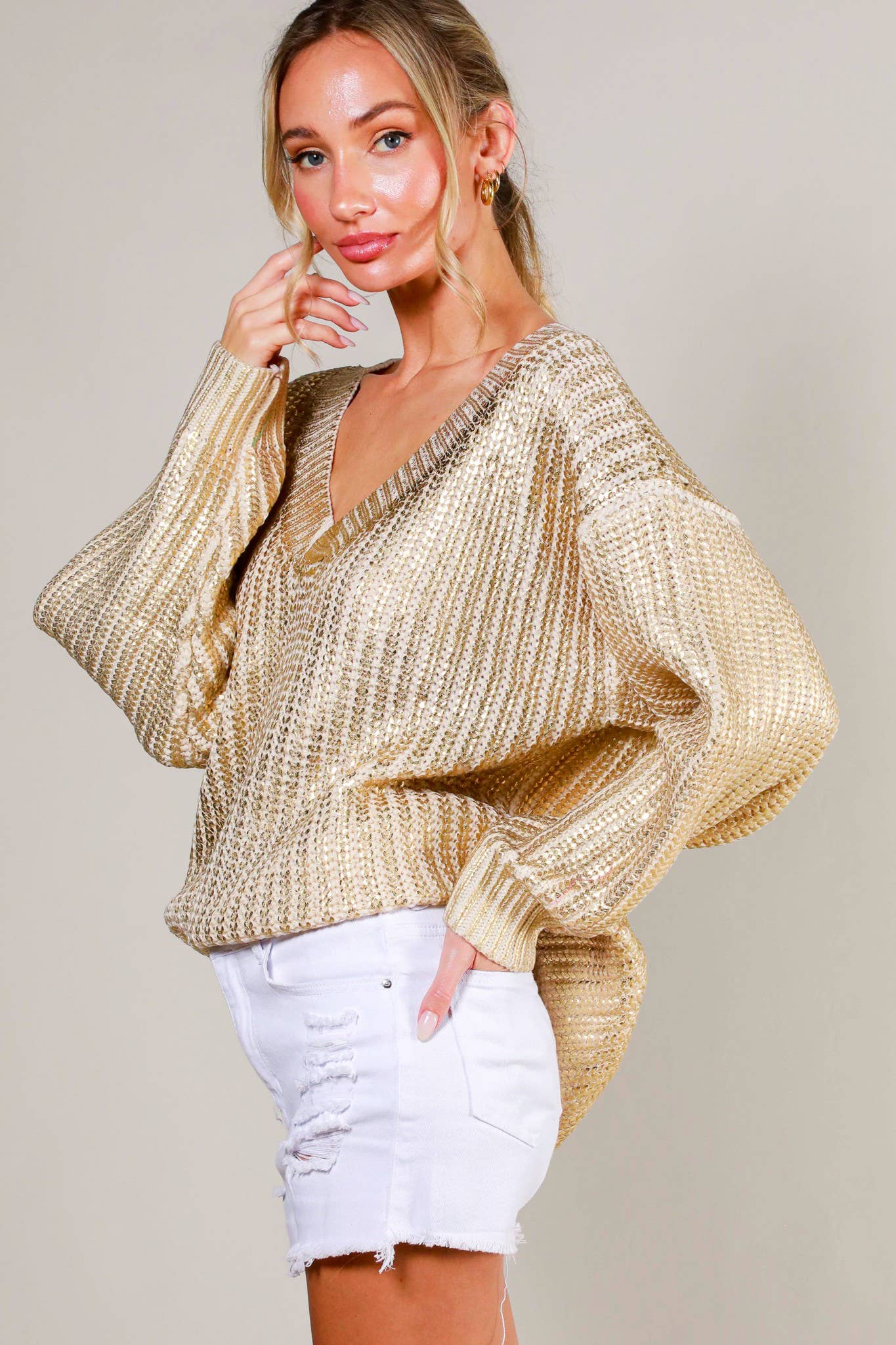 Metallic Gold Sweater