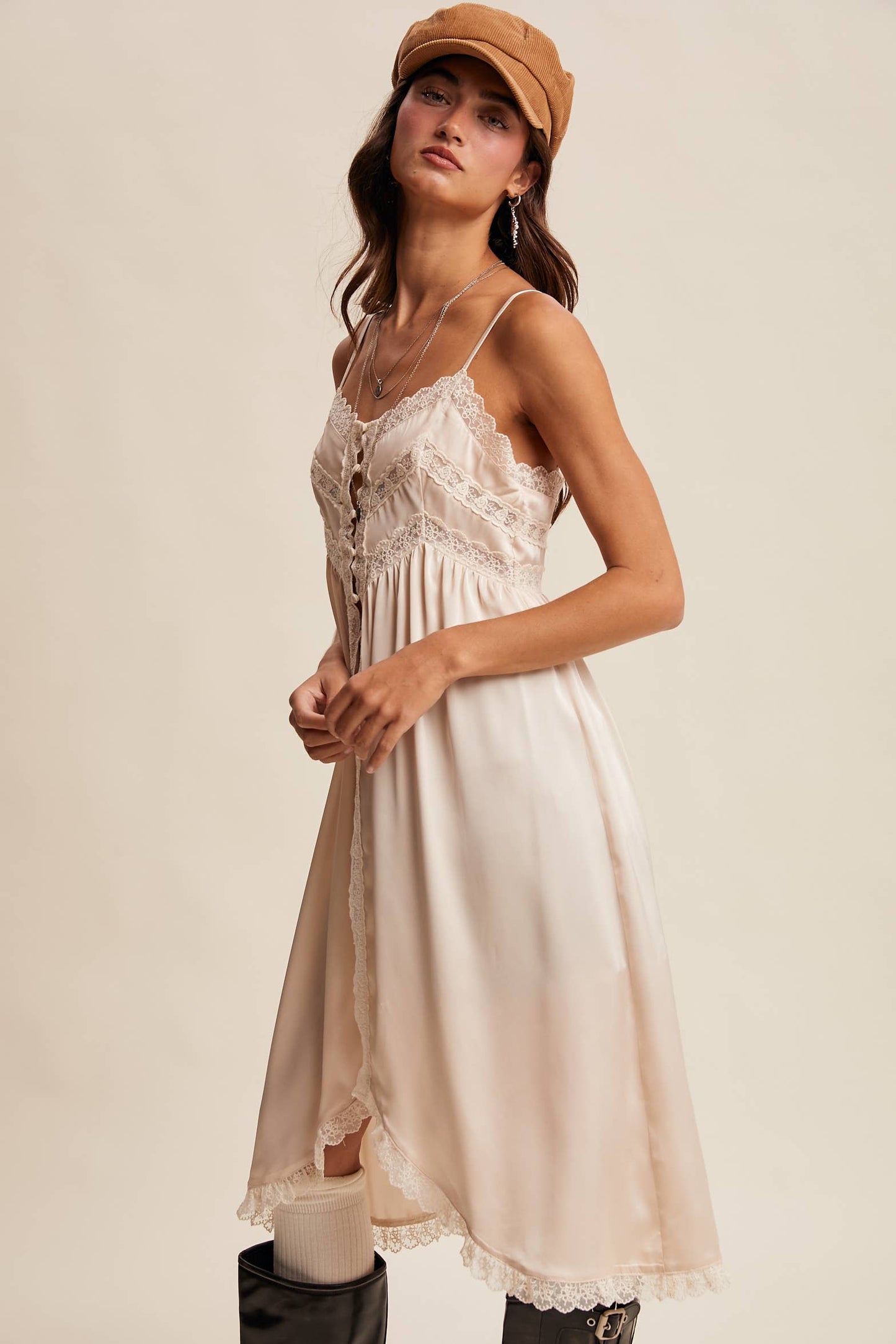 Lace Trim Maxi Top