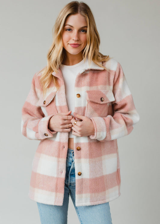 Cream Plaid Jacket