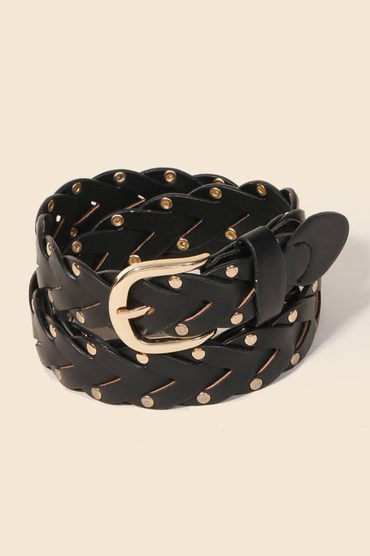 Faux Leather Braided Belt