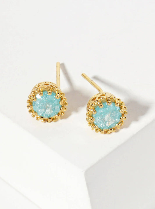 Glass Bead Stone Earrings