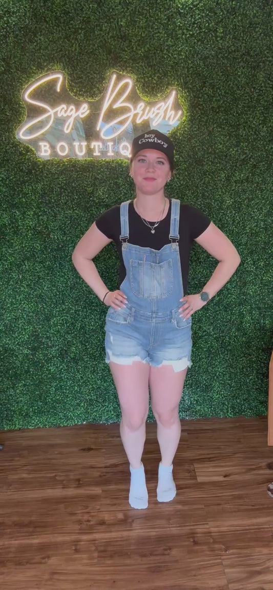 Front Distressed Overalls