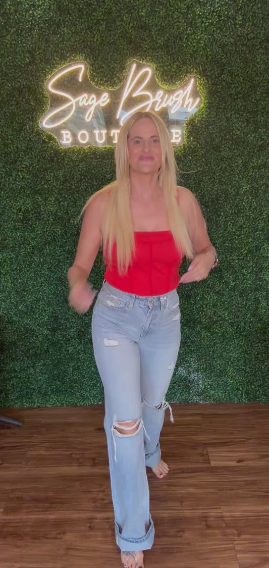 90'S VINTAGE SUPER HIGH RISE FLARE