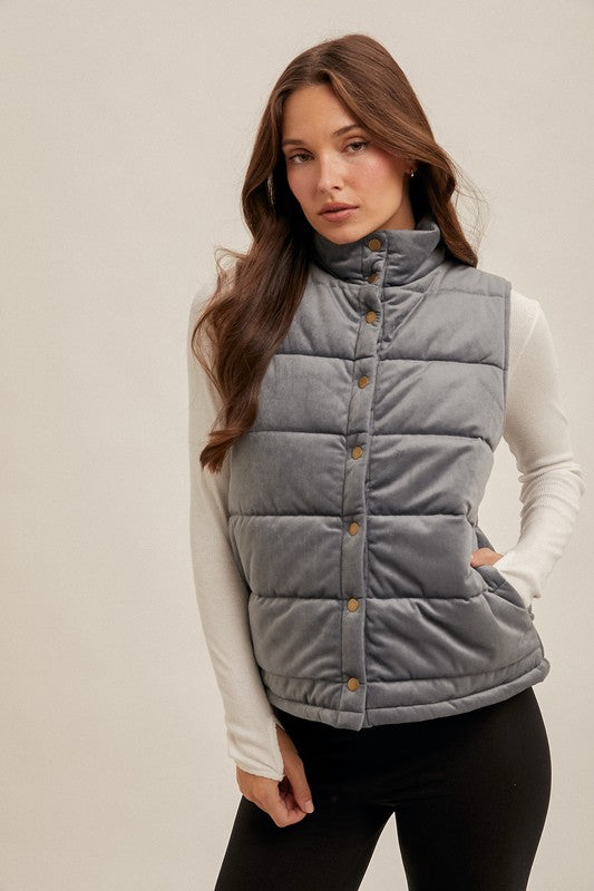 VELVET PADDED VEST