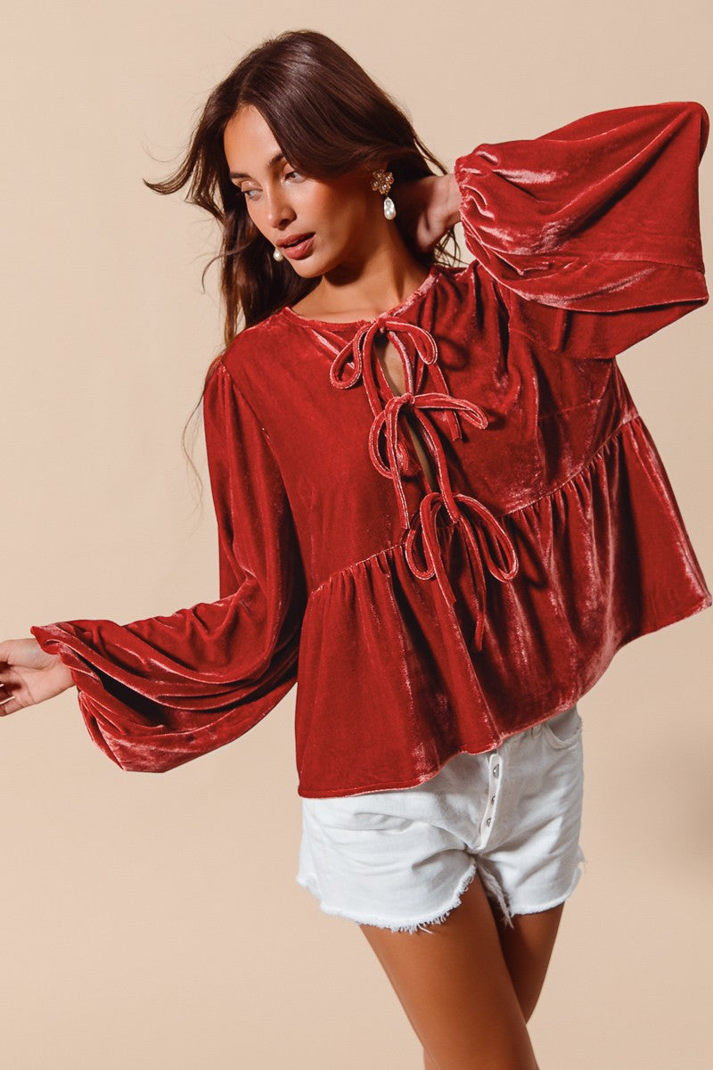 Velvet Bubble Blouse